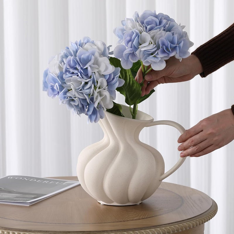 Zormon White Ceramic Pumpkin Vase with Ruffled Design, Elegant Autumn Centerpiece for Fall Home Decor, Halloween, Thanksgiving, Harvest, and Seasonal Table Display - Image 3
